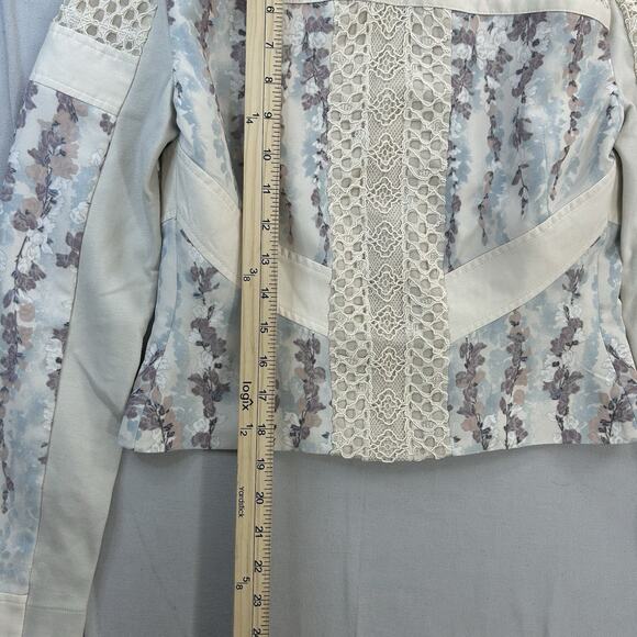 BCBGMAXAZRIA XS White Jacket Full Zip Motorcycle Style - Picture 6 of 7